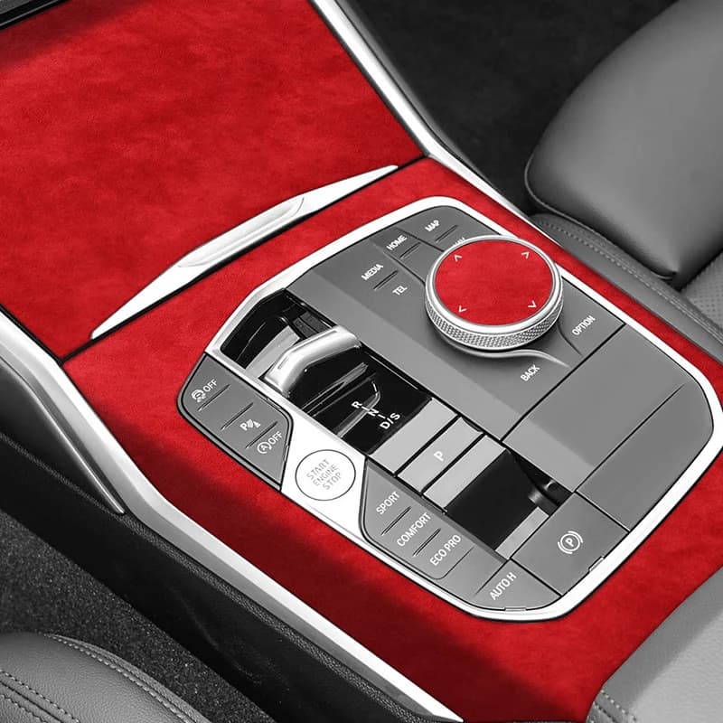 Made of Aicantara For BMW 3 Ser (2019-2025) Car Center Console Panel and Knob CoverTrim Sticker Interior Tuning Accessories