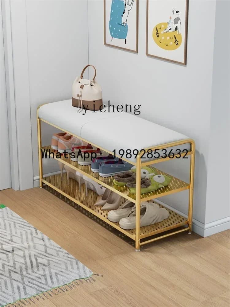X5  shoe change stool household door seated shoe wear stool integrated soft bag seat cushion shoe rack