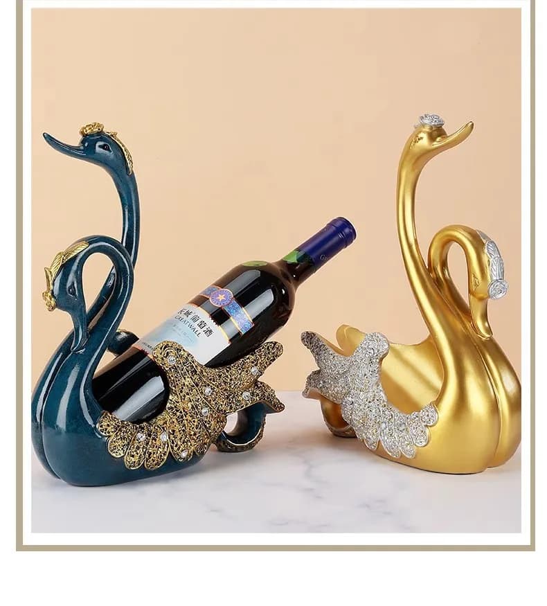 Resin Swan Shape Wine Rack Home Decoration Home Living Room Liquor Cabinet Decor Wine Holder Stand Creative Home Decor for Entry