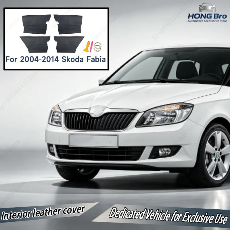 Suitable for 04-14 Skoda Fabia Door Panel Leather Cover Door Interior Modification Foreskin Renovation Interior Leather Cover