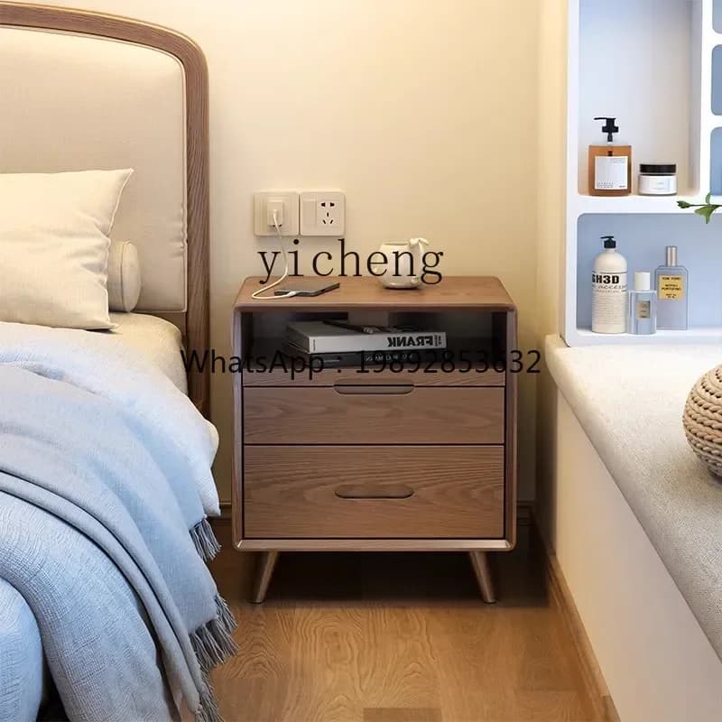 GZ  solid wood bedside table household bedroom simple storage cabinet small shelf bedside table