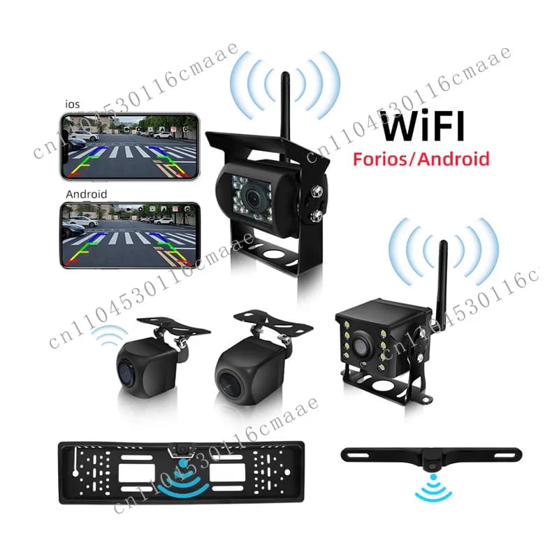 High definition wireless wifi reversing camera night vision mobile phone display car rearview image night vision camera