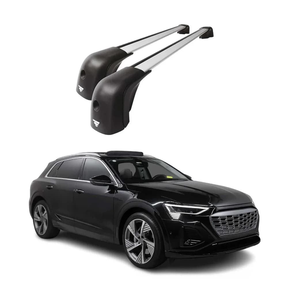 For Audi Q8 2019-2025 Roof Racks Cross Bars Aluminium 220lb Silver