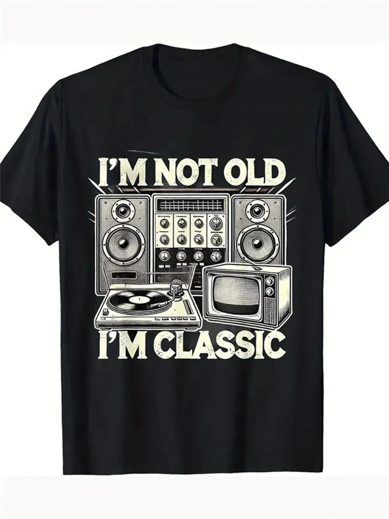 I Am Not An Elderly Person, I Am A Classic Pattern Printed T-Shirt 100% Cotton O-Neck Short Sleeve Summer Casual Mens T-shirt