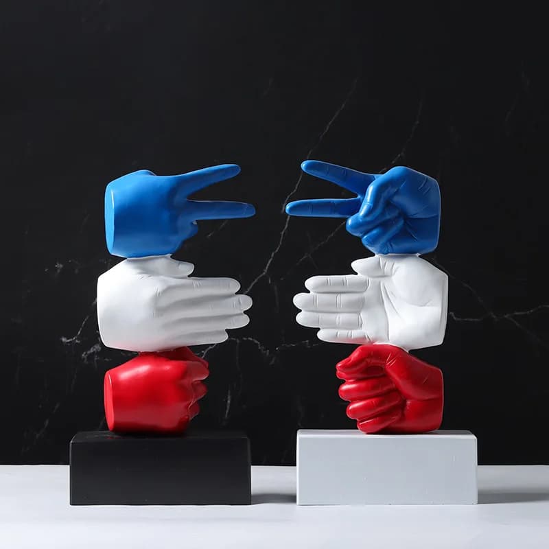 Fun scissors, stone cloth, fabric, gesture decoration, TV cabinet, bedroom wine cabinet, bookshelf, aesthetic decoration