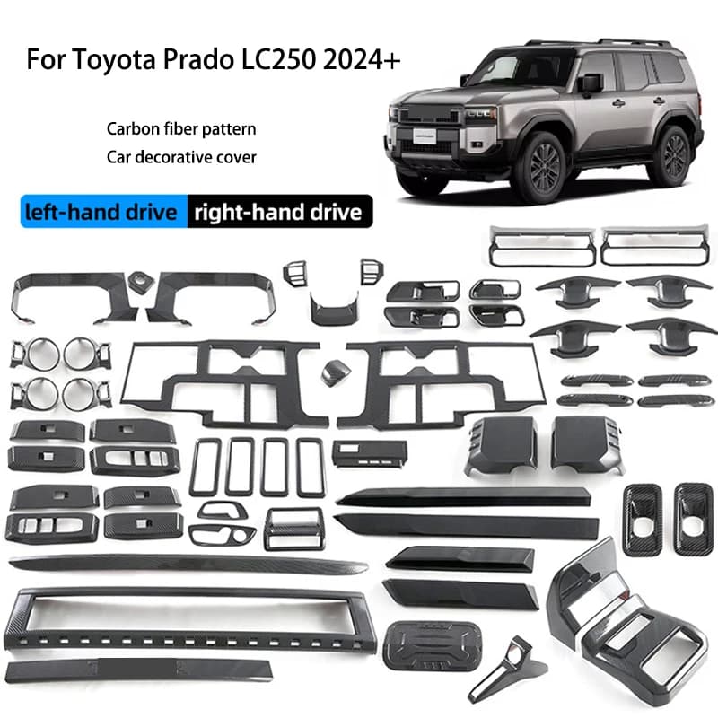 For Toyota Prado LC250 2024 Center Console Gear Shift Panel Trim Frame Cup Holder Window Switch Cover For PradoLC250 Accessories