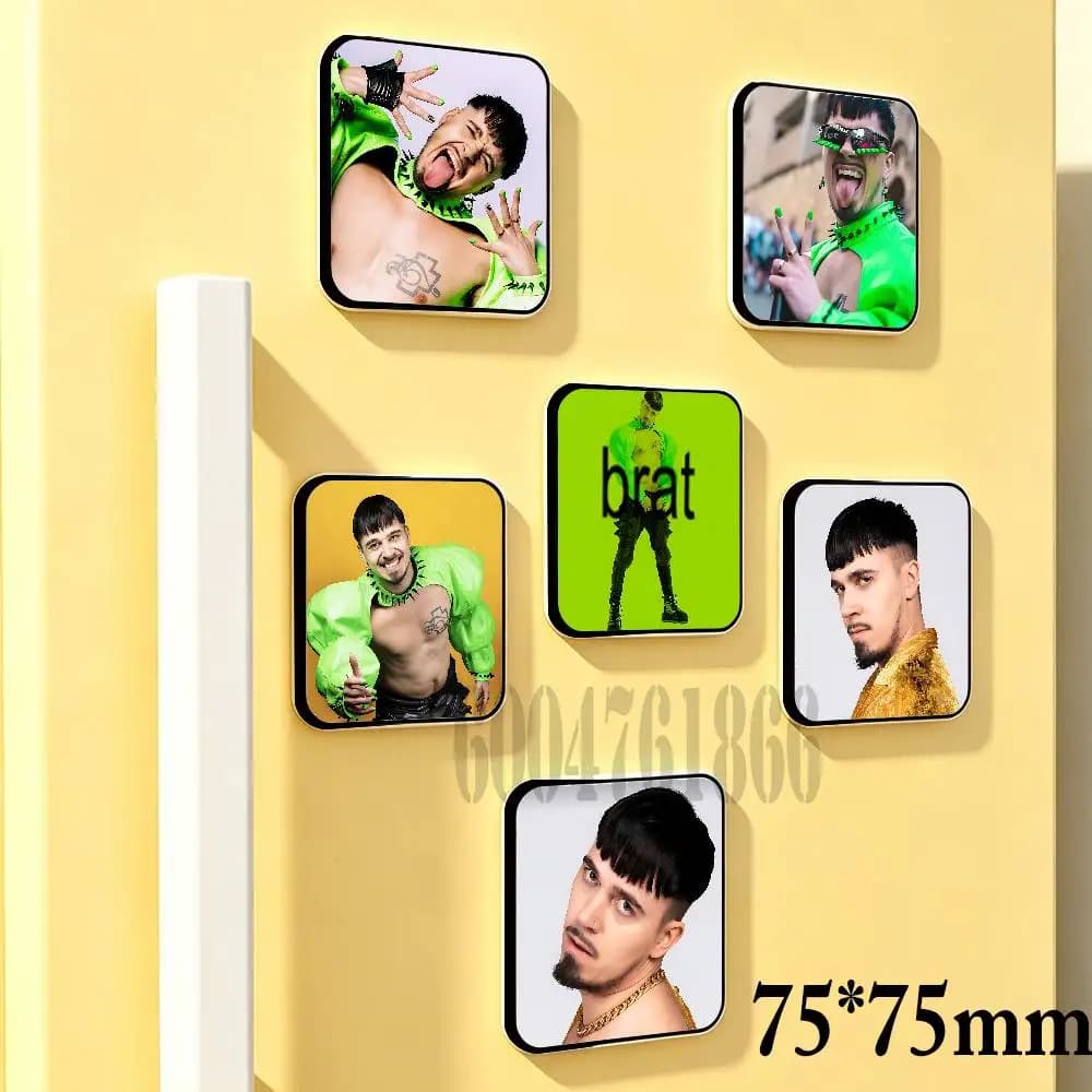 K-Kaarija 75mm Square Cute Fridge Magnet Decorative Refrigerator Magnet Home Kitchen Decoration Souvenir Gift