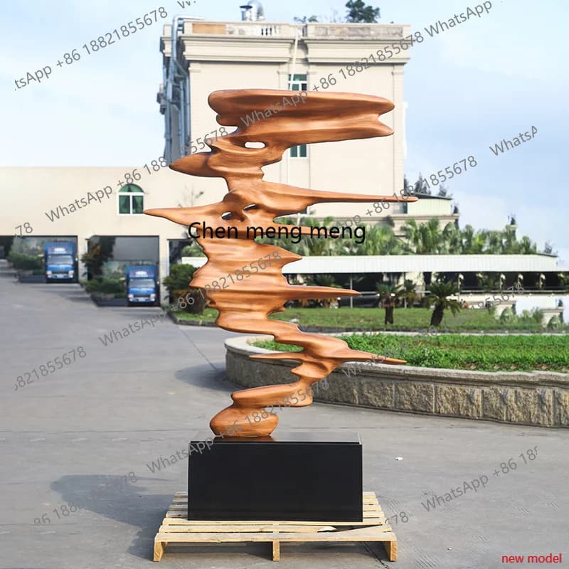 H178H178Hotel foyer fiberglass sculpture ornament large floor-to-ceiling abstract art installation