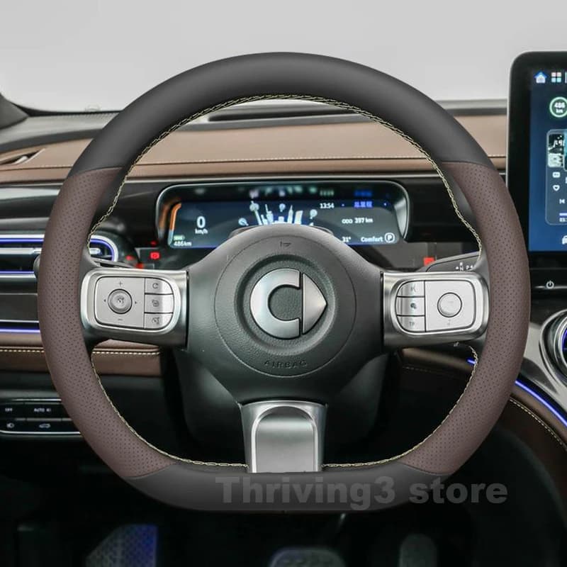 Leather Car Steering Wheel Cover For SMART#3 Smart 3 2023-2026 Covers For Covers Auto Steering Wheel Smart 3 2025 Accessories