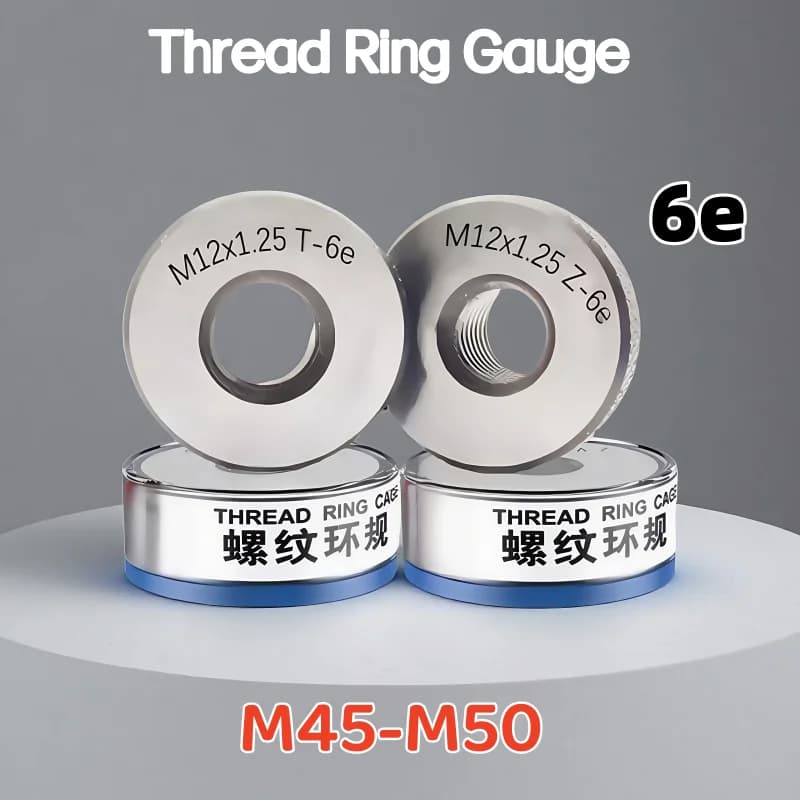 1SET(1*GO+1*NOGO) 6e M45-M50  Standard Metric Fine Tooth Thread Ring Gauge  Measure Tool M45M48M50