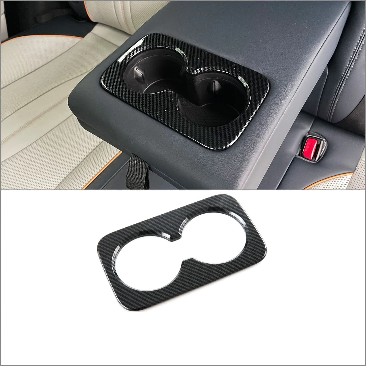 For BYD Song Plus Seal U Sealion 6 Dmi Ev 2023+ Rear Seat Cup Holder Trim Cover Decoration Sticker Interior Car Accessories