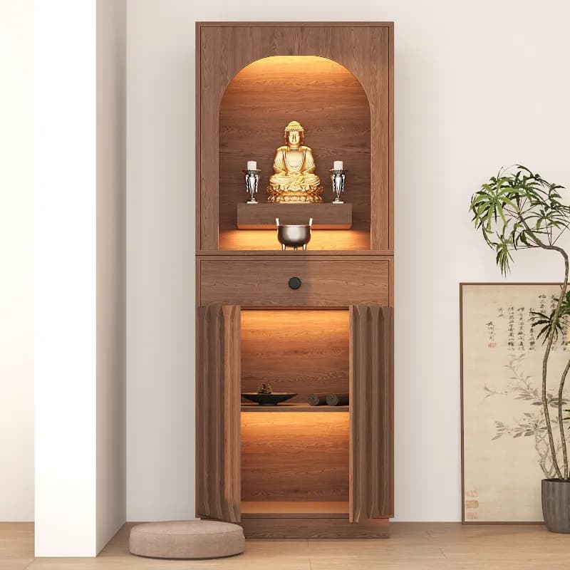 LMM solid wood shrine offering table, household living room, locker, God of Wealth with drawers