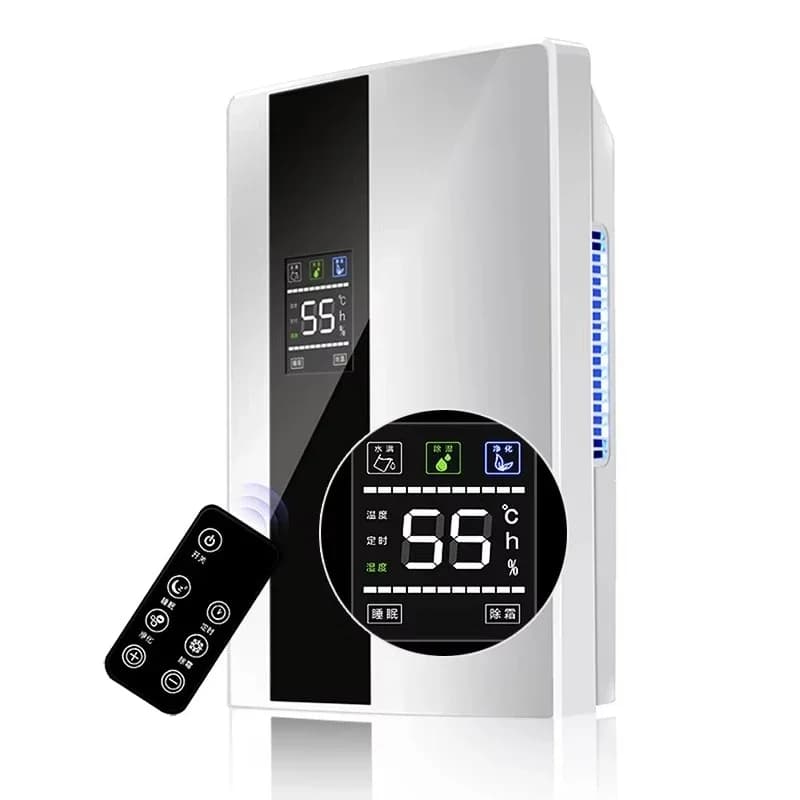 Home Multi-function Intelligent Dehumidifier,indoor Remote Control air Purify Defrosting Removable Dehumidifier with 2L tank