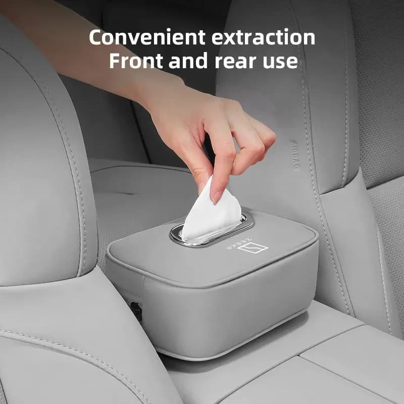 Car Tissue Holder Seat Back Armrest Tissue Dispenser Tissue Case PU Leather For ZEEKR 7X 001 009 X 7GT 9X 007 5 Mix