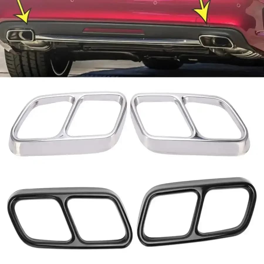 Car Quad Exhaust Tip Trim Stainless Steel for Mercedes Benz CLS W218 2012 2013 2014 2015 2016 2017