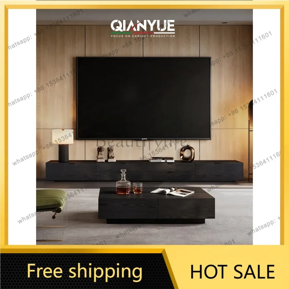 FG Italian light luxury TV cabinet floor-to-ceiling modern minimalist living room TV cabinet