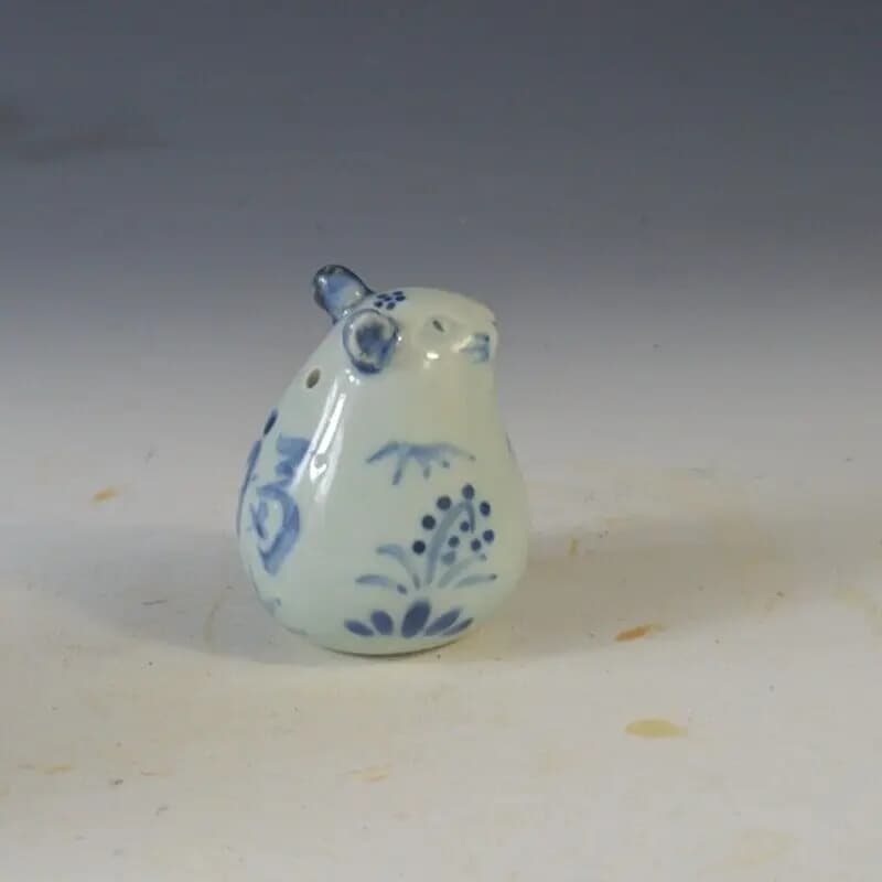 2.8" Collect Chinese Blue White Porcelain Lovable Animal Mouse Water-drop