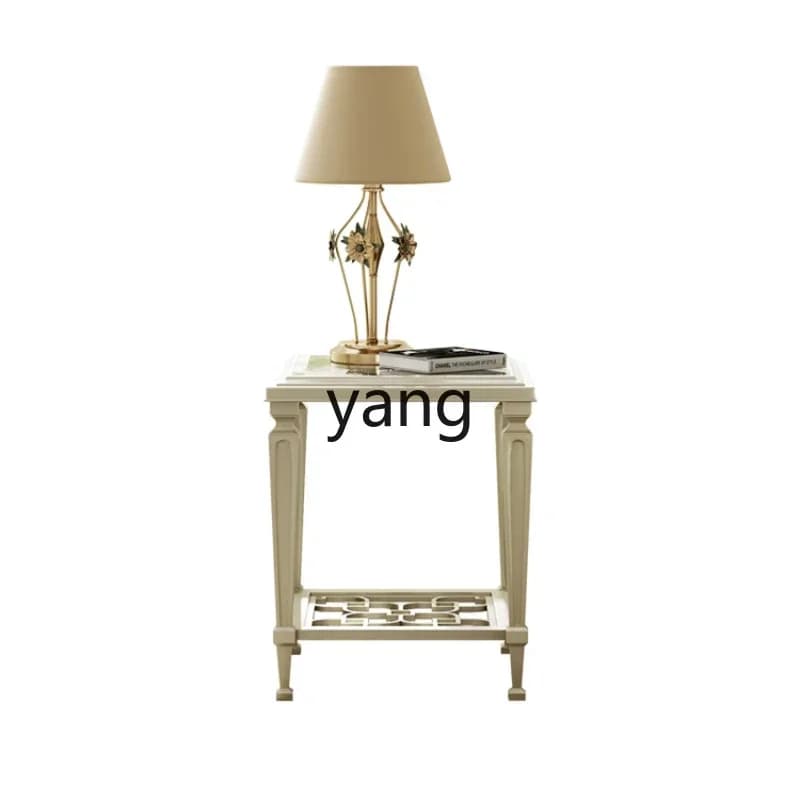 LMM Living Room Small Apartment Solid Wood Tempered Glass Creative Model Corner Table