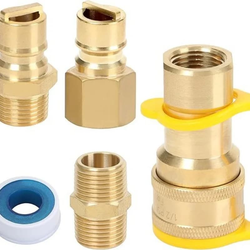 1/2 "LP Gas Quick Connection Fitting Kit Brass Female and Male Propane Hose Quick Connection
