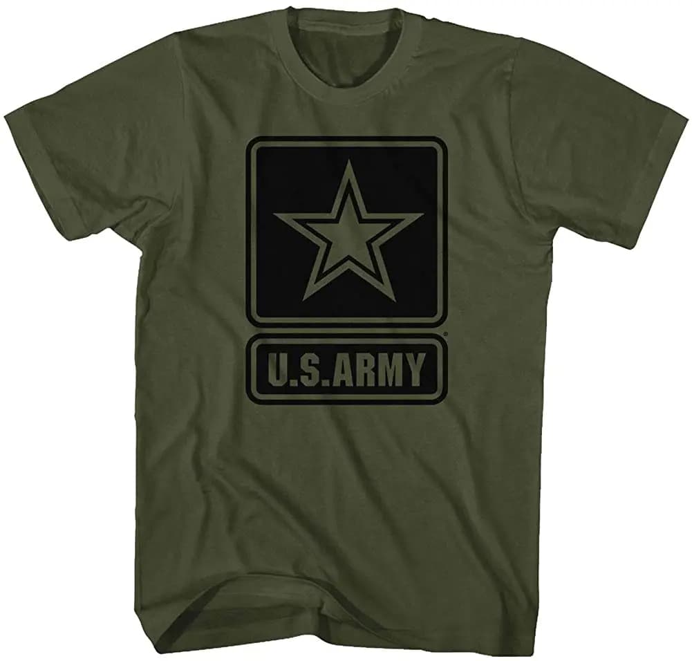 US Army Military Star Emblem T-Shirt 100% Cotton O-Neck Summer Short Sleeve Casual Mens T-shirt Size S-3XL