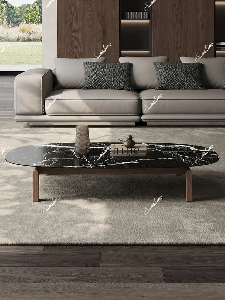 Slate living room black walnut home simple small apartment tea table  FT