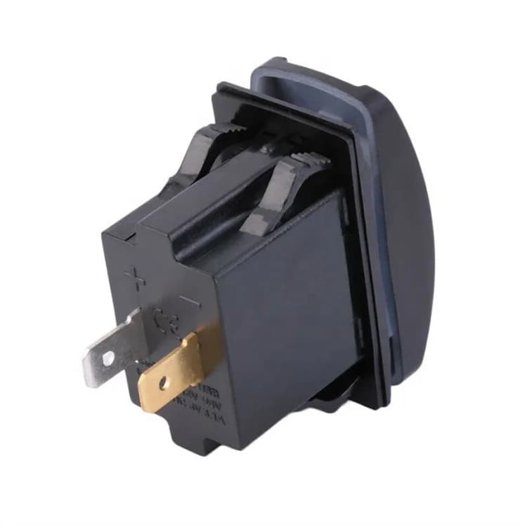 12V/24V 5V 3.1A  Dual USB Charger Socket Waterproof Rocker Switch for Marine Car Ship