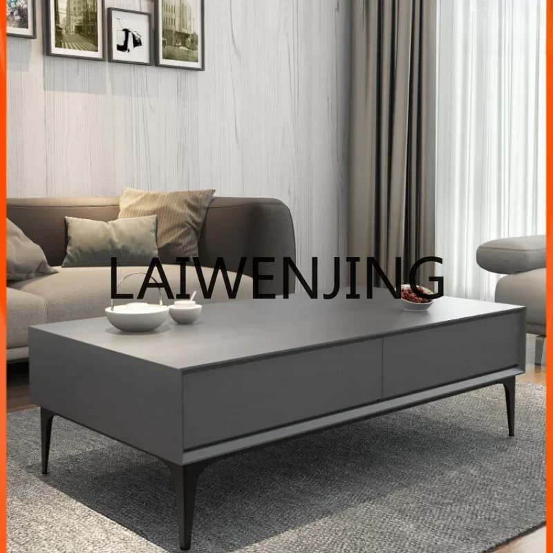 Italian Stone Plate Coffee Table Modern Minimalist Rectangular Living Room White Light Luxury Creative Storage Tea Table