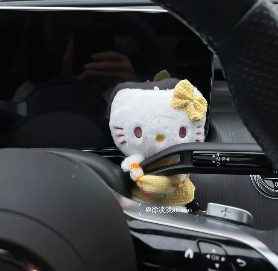 Hello Kitty Cartoon Anime  Bear Car Turn Signals Wiper Decoration Kawaii Cute Plush Doll Auto Interior Accessories Gi