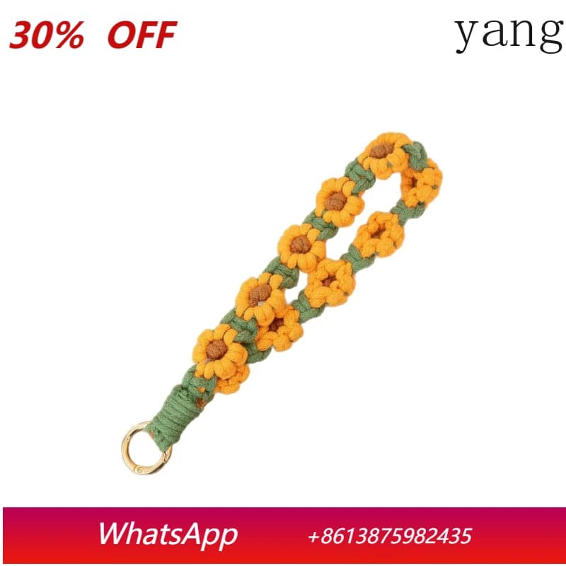 CX Creative Bracelet Ring Flower Mobile Phone Chain Pendant Handwoven Daisy Rope Keychain