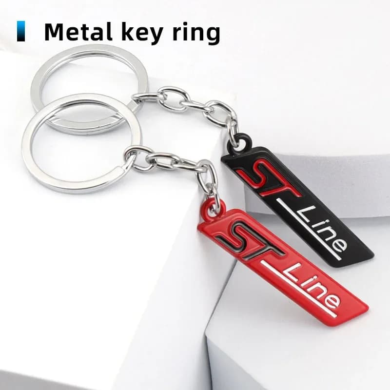 ST Line Remote Fob Keychain Key Ring Car Key Decor Holder for Territory Edge Mustang Ranger EcoSport Focus
