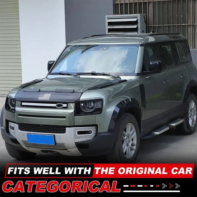 Leather Car Hood Cover Sand Block Stone Deflector Hood Protection Set Car Accessories For Land Rover Defender 90 110 130 2020-25