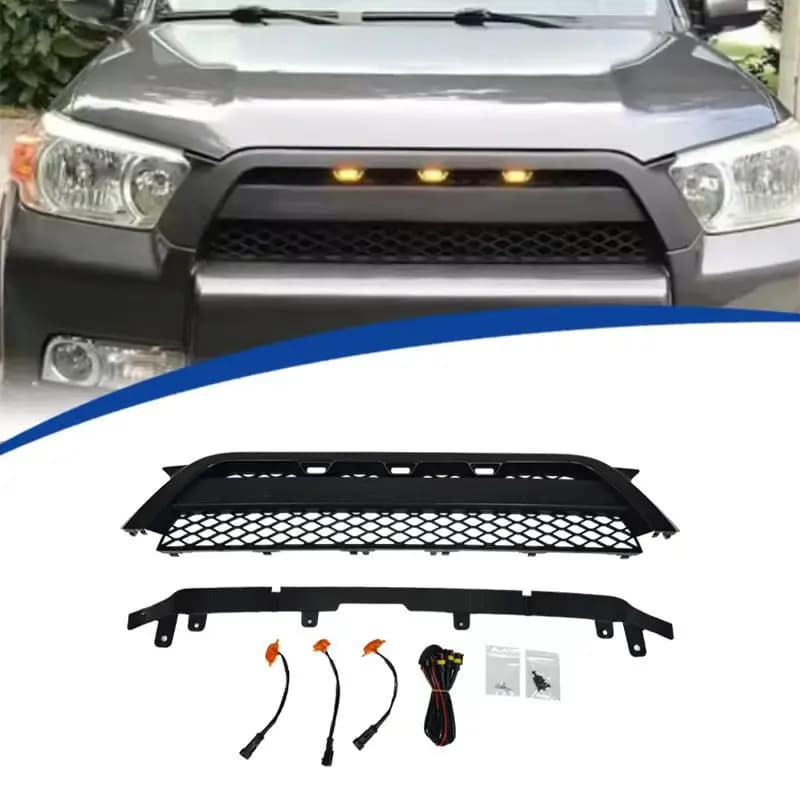 For Toyota 4Runner 2012-2015 TRD Style Front Grille with Amber Lights ABS Material Direct Replacement Exterior Styling Kit Parts