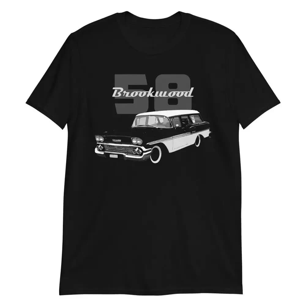 1958 Brookwood Station Wagon Antique Car T-Shirt 100% Cotton O-Neck Short Sleeve Summer Casual Mens T-shirt Streetwear