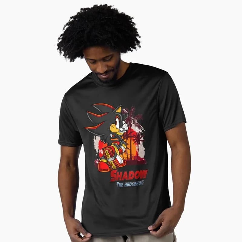 90s Cartoon Series Cute Sonic The Hedgehog Shadow Gift t shirt 0603 Vintage Racing Anime Graphic Tee Y2K clothes US Size S-6XL