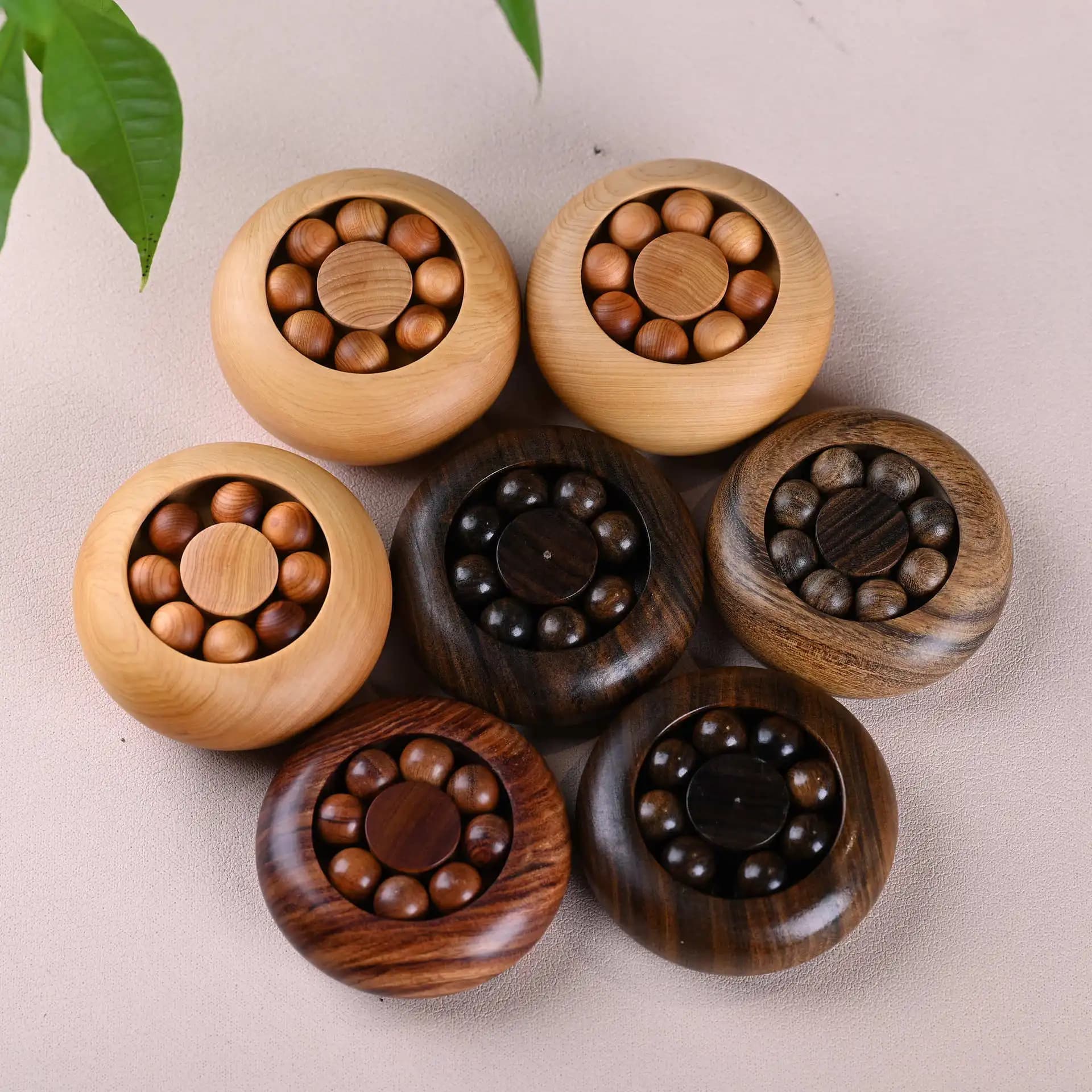 Cypress Wood Rotating Bead Hand Piece Solid Wood Stress Relief Wenwan Toy Creative Home Office Desktop Decor Gift