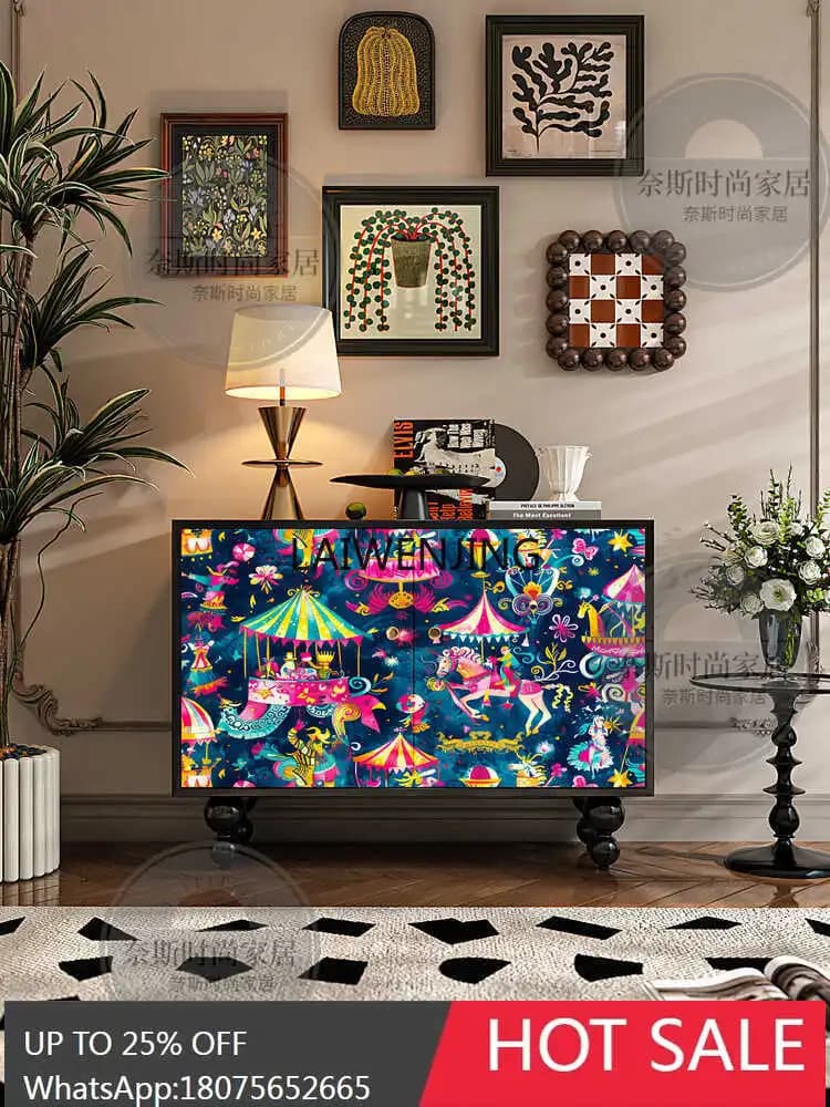 SGF solid wood living room entrance entrance household dining side cabinet aisle storage cabinet