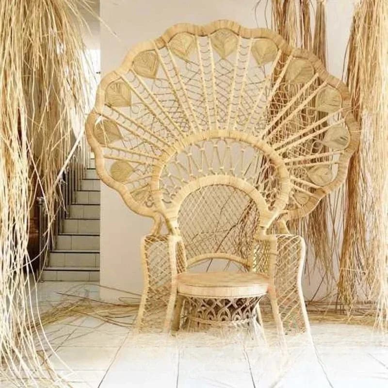 Rattan Peacock Chair Princess Rattan Chair Hotel Villa Indian Chair South East Asia Wedding Shooting Rattan Chair Props