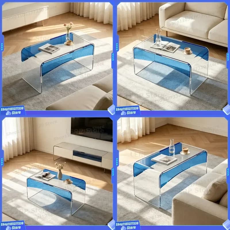 Modern Acrylic Side Table for Living Room Small Sofa End Table Light Luxury Coffee Table Creative Two Color Bedside