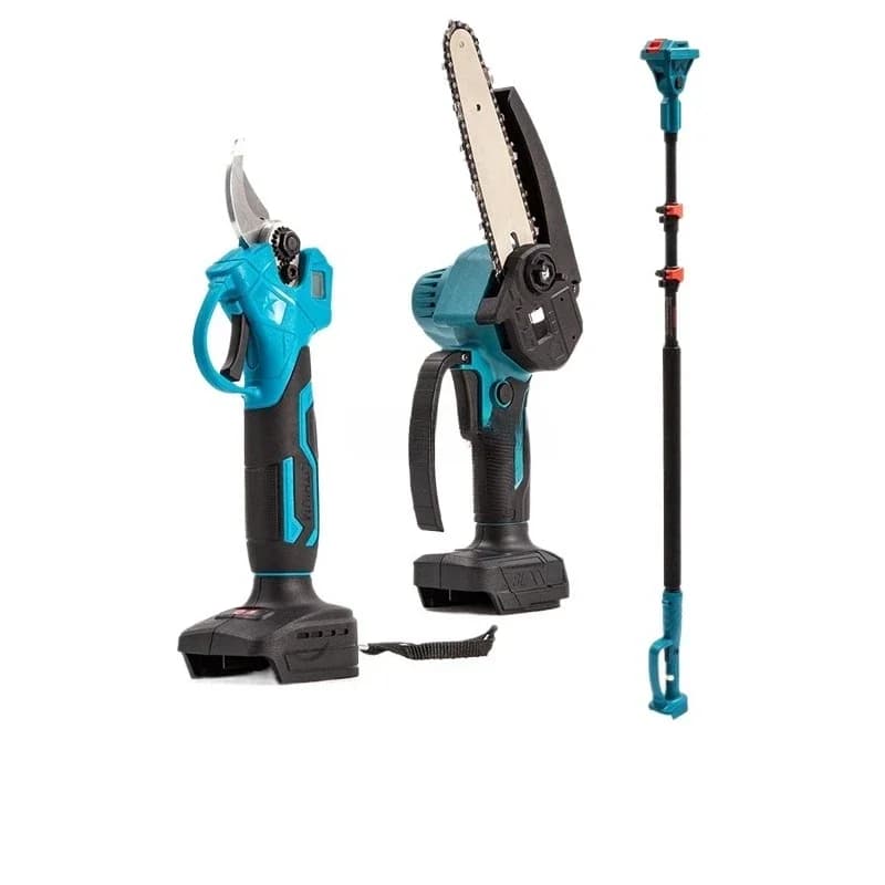 Electric telescopic pole aerial chainsaw rechargeable branch pruning fruit tree extension pole pruner