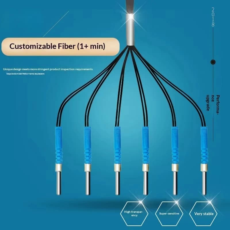 One-point Multi-group Multi-head Fiber Optic Sensor Probes for Anti-reflective Tags in Industrial Automation