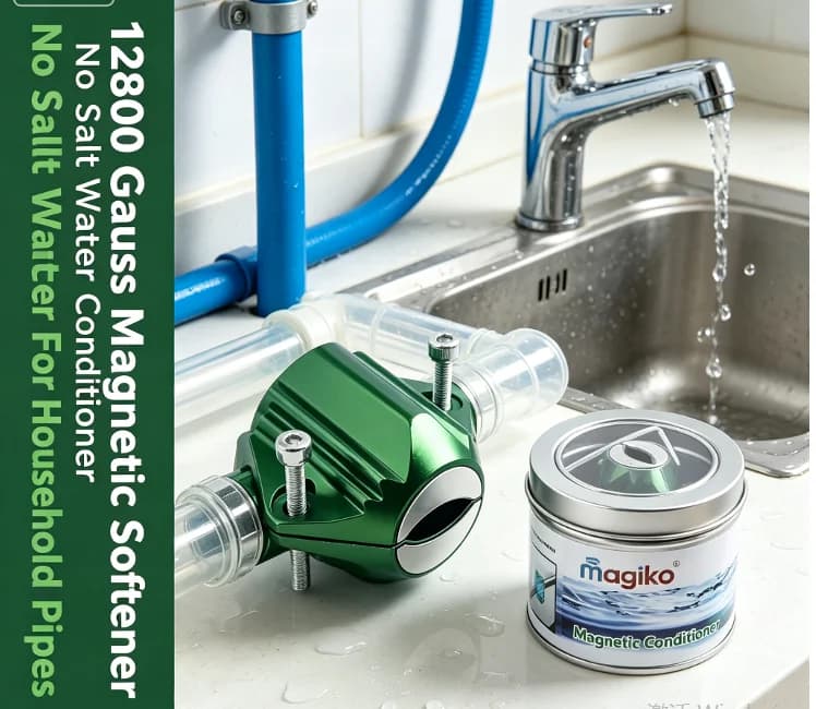 Efficient Magnetic Hard Water Softener 12800G No‑Salt Scale Inhibitor Conditioner for Farm Irrigation Home Water Pipe System