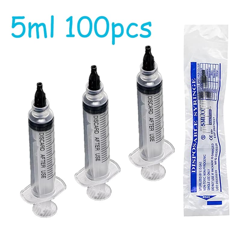 5ml 100PCS Luer Lock Syringe With Cap Individually Sealed Suitable for Feeding Pets,Liquid Dispensing Tools, Lab Measuring