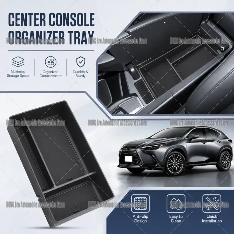 For Lexus NX NX250 NX350 2022 2023 2024 2025 Central Armrest Storage Box Console Organizer Tray Auto Interior Accessories