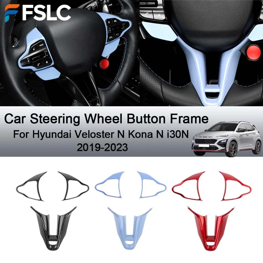 Cars Accessories Car Steering Wheel Button Frame For Hyundai Veloster N Kona N i30N 2019-2023 Car Styling Upgrade Modify A Car