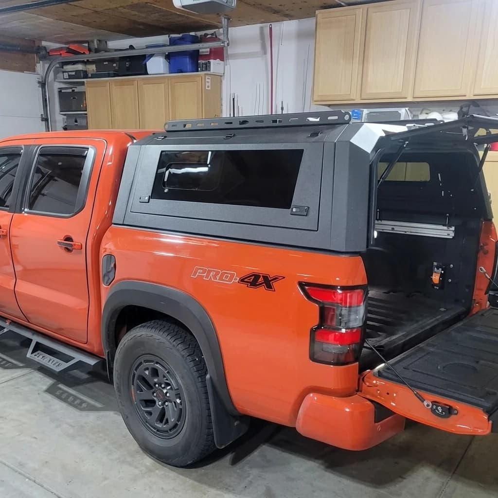 Frontier Pro 4X Truck Canopy with Side Windows 4x4 Pickup Accessories Aluminum Hard Top Camper Shell Truck Bed Cover