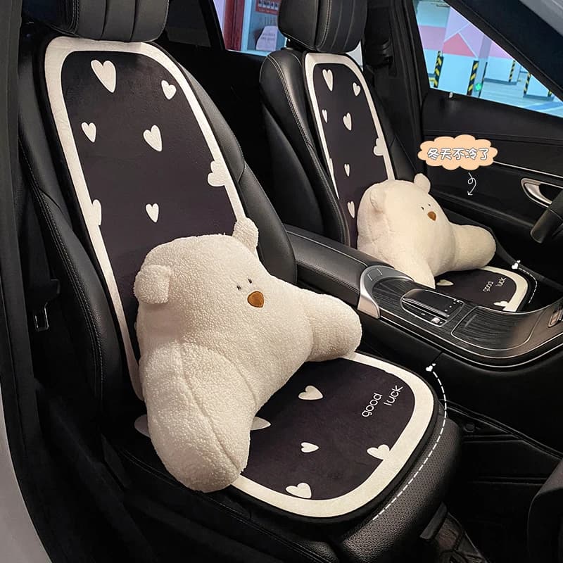 New Four Seasons Universal Light Luxury Women's Winter Plush Car Interior Rear Seat Cushion Cute