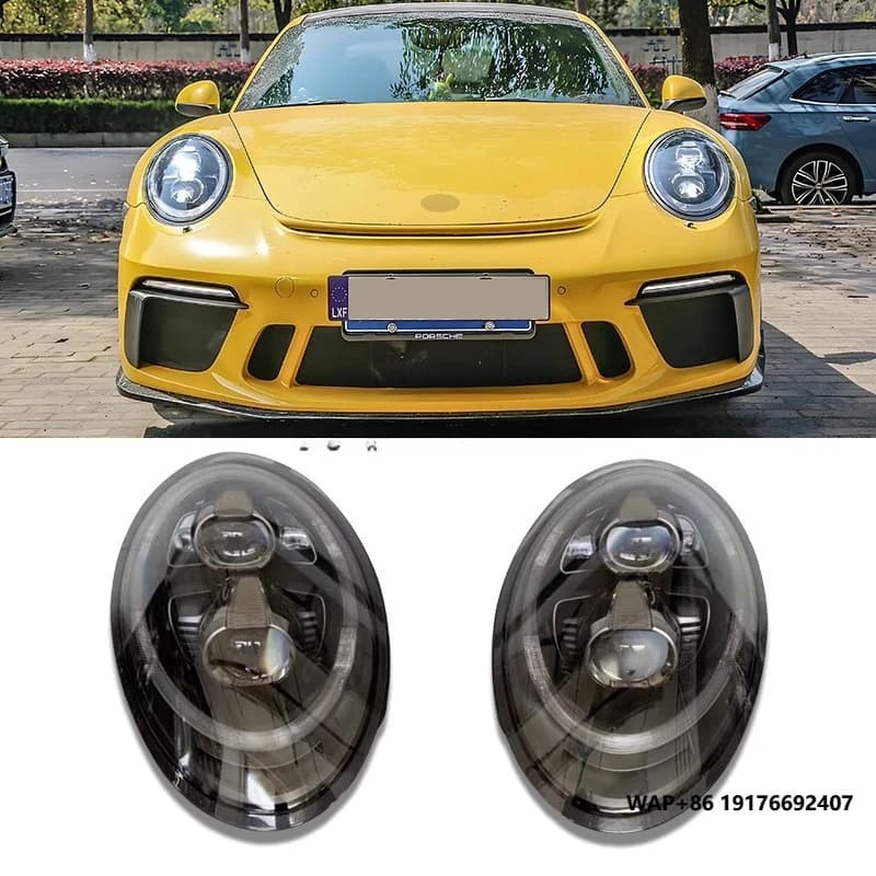 Suitable for‘Porsche 911pdls Smoked Black Headlights 991.1 991.2 Upgraded with New LED Headlights and Front Lighting