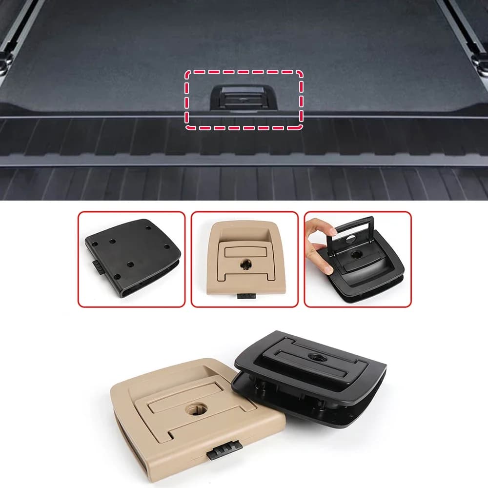 Car Rear Trunk Luggage Tail Cover Mat Floor Carpet Handle Latch Button For BMW X5 X6 E70 E71 E72 F15 F16 5GT F07 51479120283