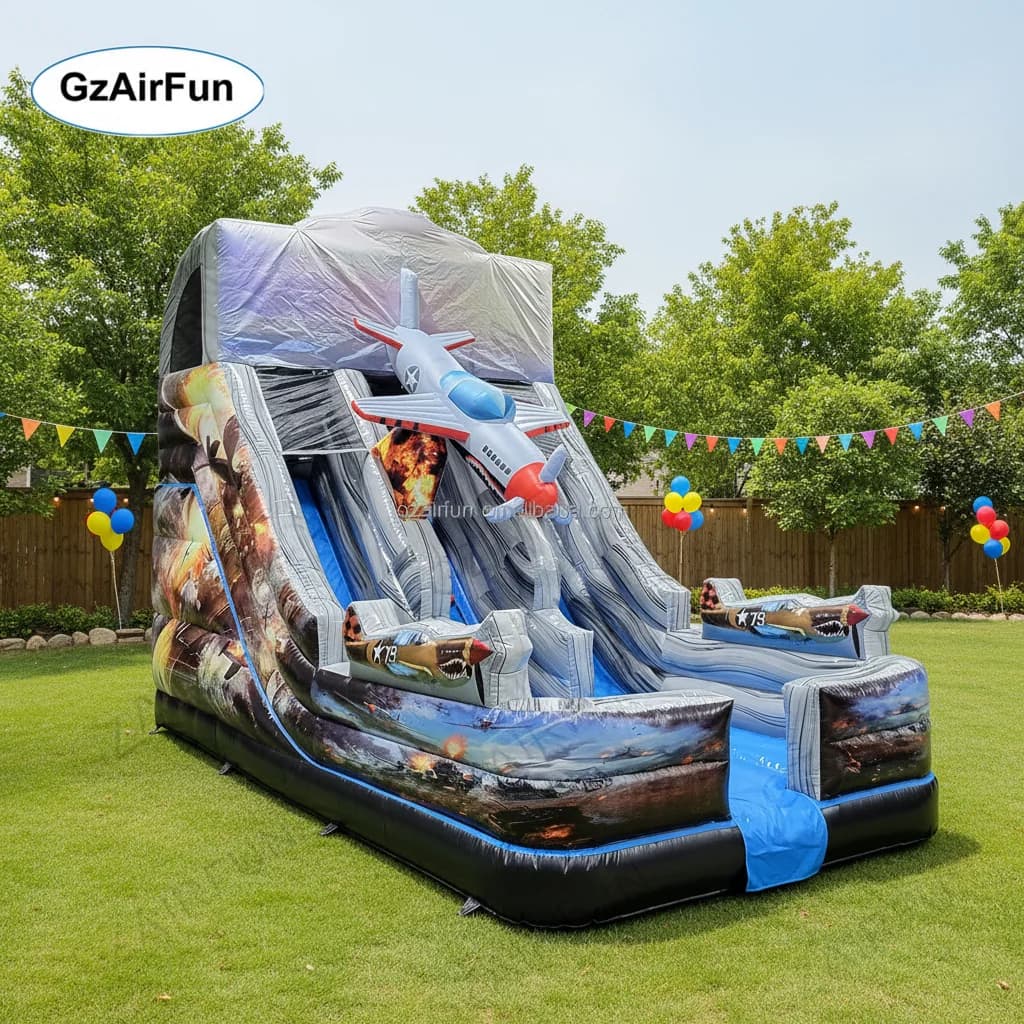 Custom Commercial Grade PVC Double Slide Inflatable Dry Slide Suitable for Kids Activities Rental