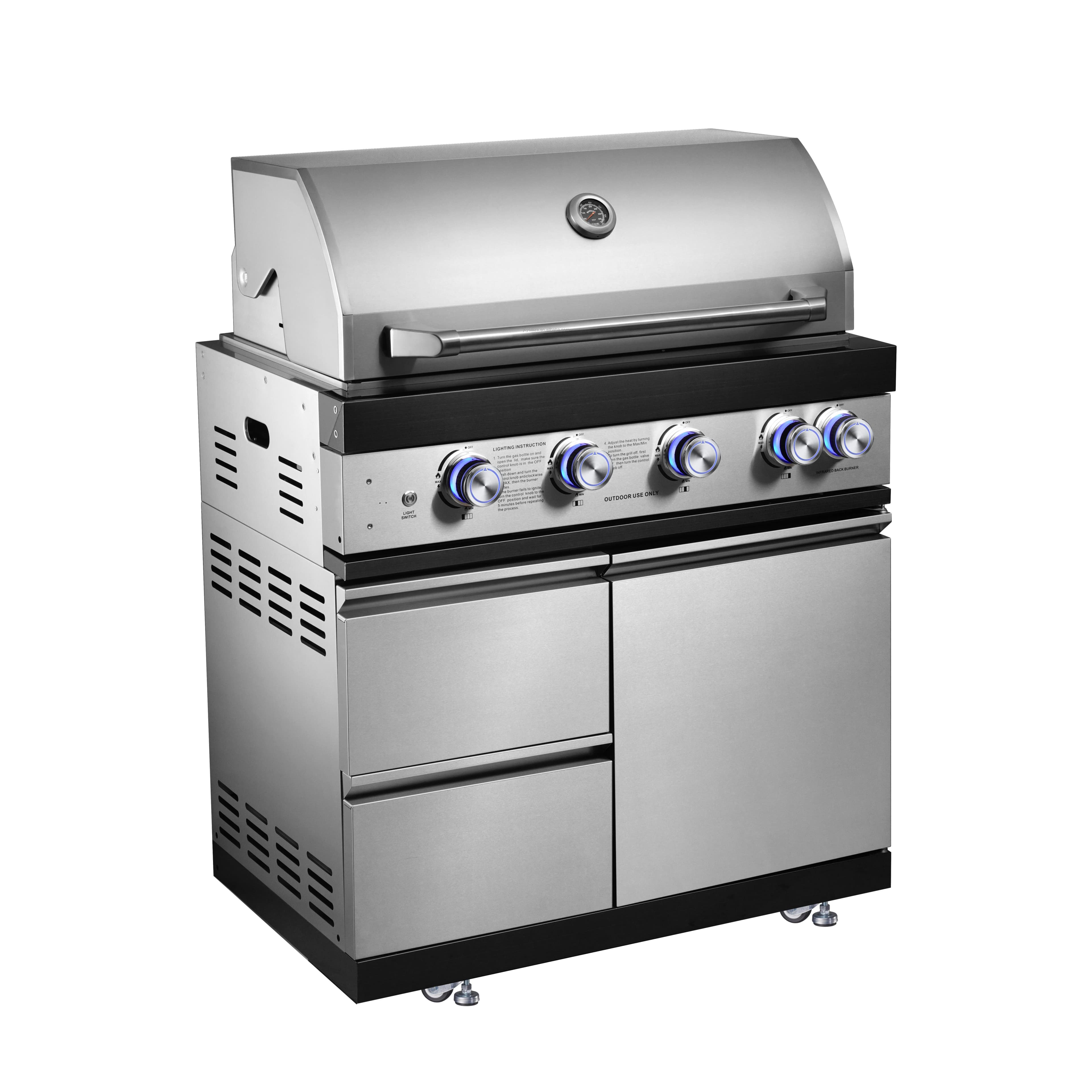 Modern 5 Burner Outdoor Gas Grill for Meat & Vegetable Cooking Factory Price Garden Party Barbecue for Europe Market